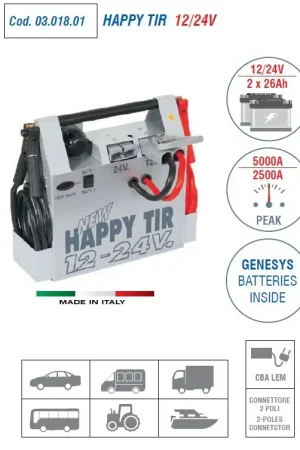 Promozione Marcotools 03.018.01 Happy Tir 12/24V - Avviatore di emergenza/Caricabatterie